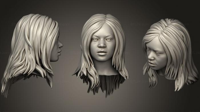 Анатомия скелеты и черепа (Черная женская голова 1, ANTM_0285) 3D модель для ЧПУ станка